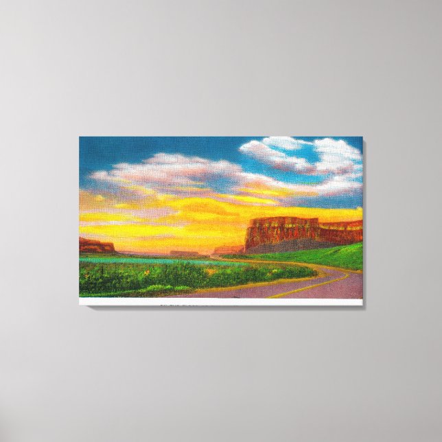 Impressão Em Tela No chão da Barragem do Alto Coulee (Frente)