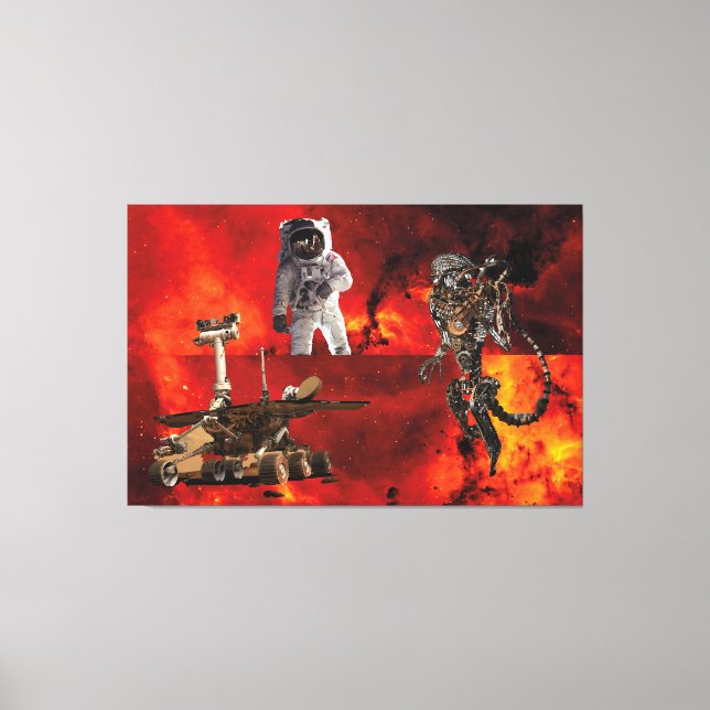Impressão Em Tela "No Desconhecido: Cosmonauta no Cosmo (Frente)