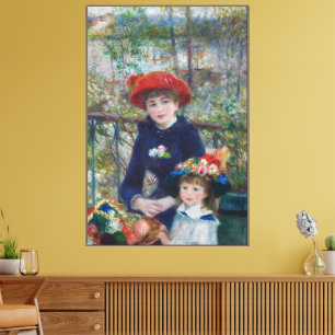 Impressão Em Tela No Terraço, Retrato Impressionista, Renoir