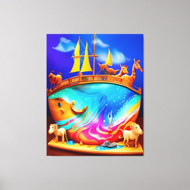 Impressão Em Tela Noah's Ark Cute Child (Frente)