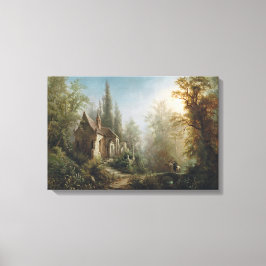 Impressão Em Tela Noite de Lua sobre Capela e Cavaleiros