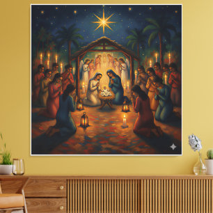 Impressão Em Tela Noite de Natal – Homenagem a Gauguin