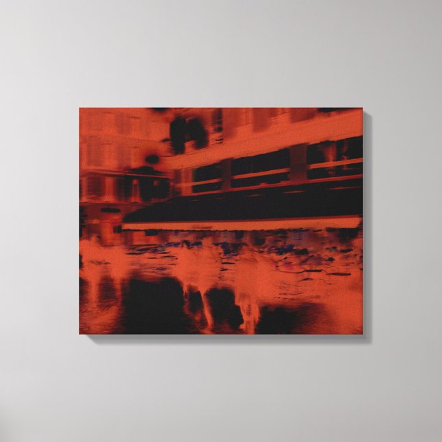 Impressão Em Tela Noite de Paris Vermelha. Legal movimento desfocado (Frente)