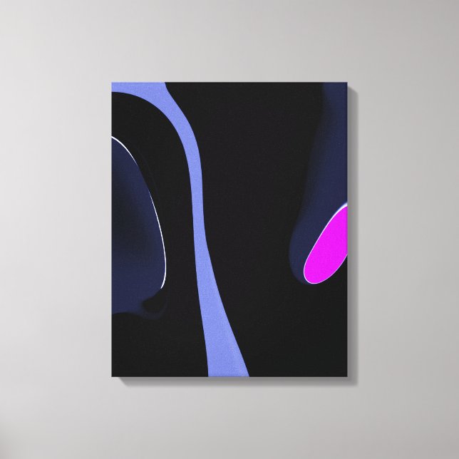 Impressão Em Tela Noite do Cometa: Abstrato azul, roxo e preto (Frente)