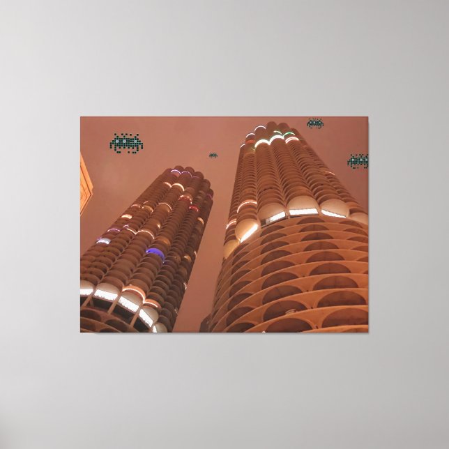Impressão Em Tela Noite dos Invasores da Marina City (Frente)