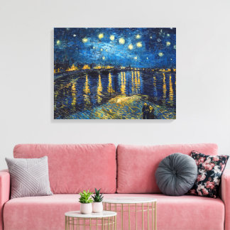 Impressão Em Tela Noite Estrelada no Ródano | Van Gogh |