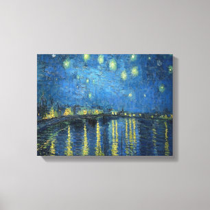 Impressão Em Tela Noite Estrelada sobre o Ródano de Van Gogh