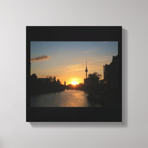 Impressão Em Tela Noite Fernsehturm da skyline de Berlim Alemanha