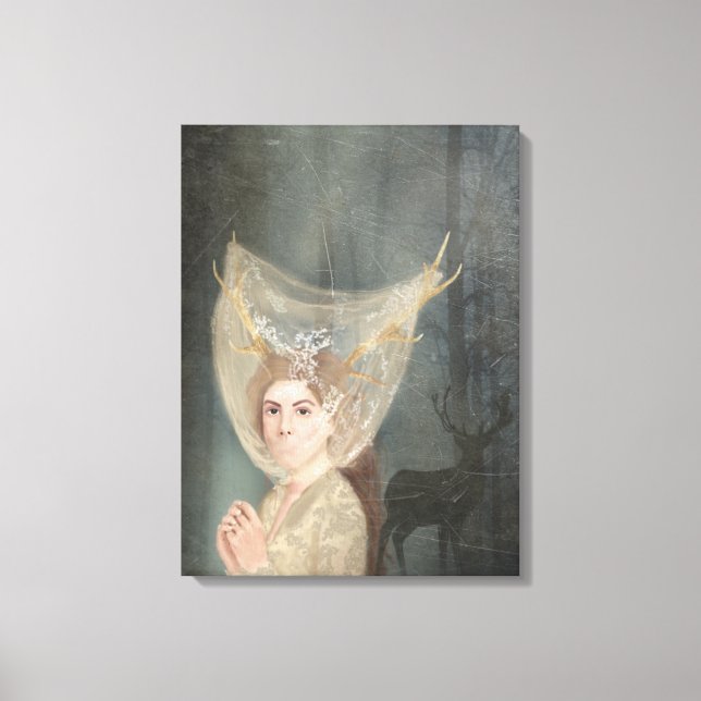 Impressão Em Tela Noiva, gótica, romance escuro, arte fina (Frente)