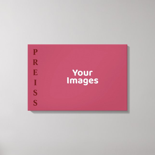 Impressão Em Tela Nome da Família Burgundy Exibição de Fotografia Te (Frente)