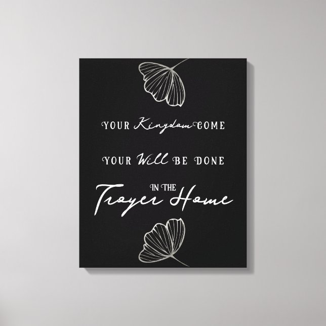 Impressão Em Tela Nome da Família Personalizada de Oração de Bíblia  (Frente)