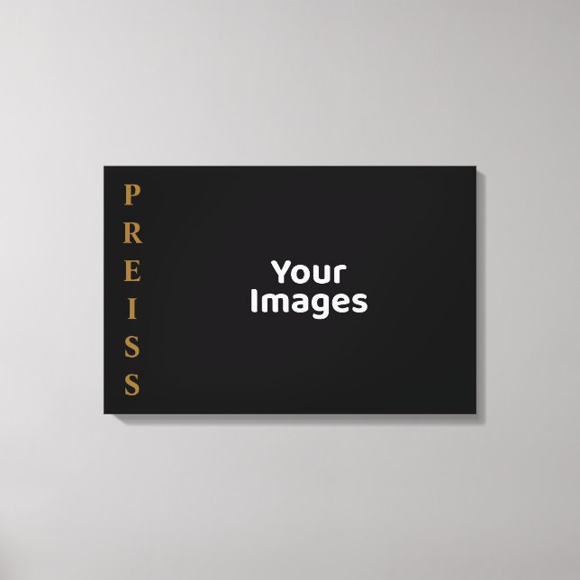 Impressão Em Tela Nome da Família Preta/Dourada Tela de Fotografia T (Frente)