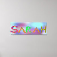 Nome da garota SARAH Letras brancas Design Azul