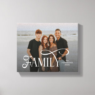 Impressão Em Tela Nome de Foto Personalizado da Família com Letra Mo