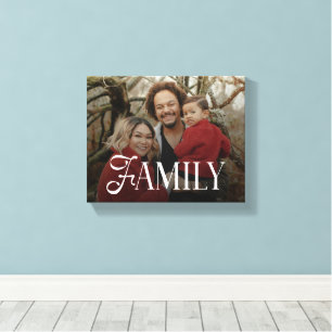 Impressão Em Tela Nome de Foto Personalizado da Família com Letra Mo
