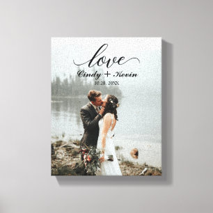 Impressão Em Tela Nome Personalizado da Família do Script Love