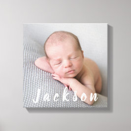 Impressão Em Tela Nome Personalizado da Fotografia do Bebê Recém-nas