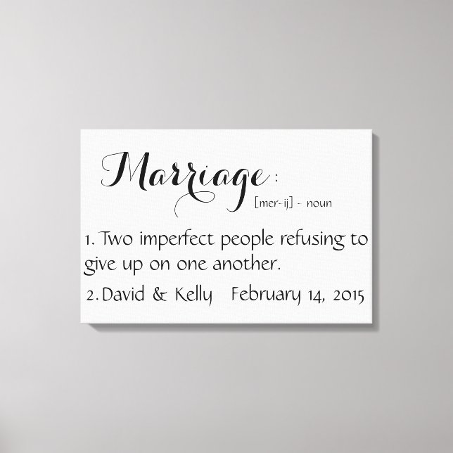 Impressão Em Tela Nome Personalizado e Arte da Parede de Datas (Frente)