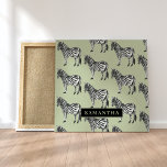 Impressão Em Tela Nome Personalizado e Padrão Selvagem de Zebra Selv<br><div class="desc">Nome Personalizado e Padrão Selvagem de Zebra Selvagem</div>