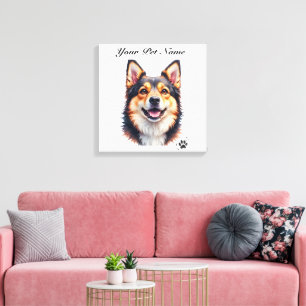 Impressão Em Tela Nome Simples Moderno de Pet & Design Personalizado