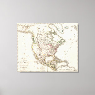 Impressão Em Tela North-american gravou o mapa