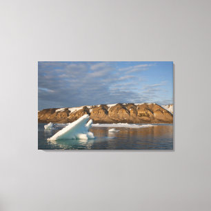 Impressão Em Tela Noruega, Svalbard, Ilha Spitsbergen, Pôr do sol