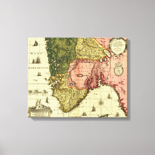 Impressão Em Tela NorwayPanoramic MapNorway