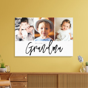 Impressão Em Tela Nós te amamos Avó Fotos personalizadas dos netos
