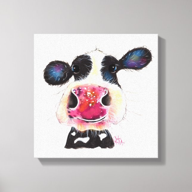 Impressão Em Tela NoSeY CoW ' BuBBLeS ' por SHiRLeY MacARTHuR (Frente)