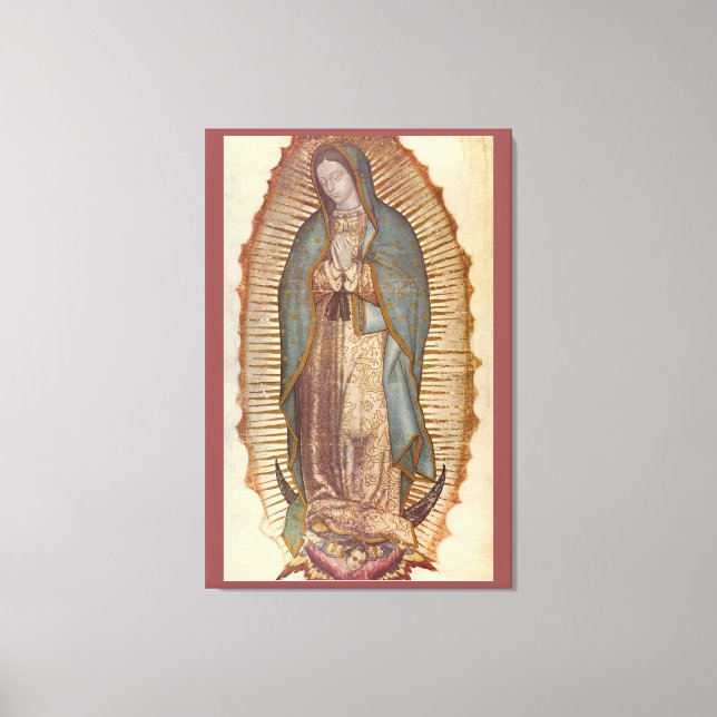 Impressão Em Tela NOSSA SENHORA DE GUADALUPE 30x45 NATURAL EM MARROM (Frente)