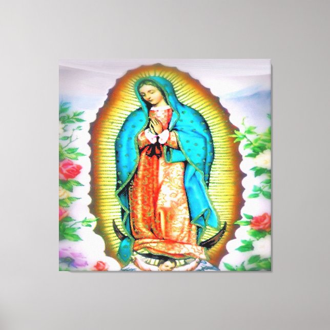 Impressão Em Tela Nossa Senhora de Guadalupe Floral (Frente)