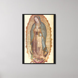 Impressão Em Tela NOSSA SENHORA GUADALUPE 30x45 NATURAL No PRETO
