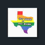 Impressão Em Tela Nosso Estado de Orgulho | Texas<br><div class="desc">Este trabalho de arte colorido mostra o estado do Texas criado de um arco-íris.</div>