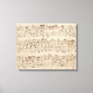 Impressão Em Tela Notas de Música Antigas - Folha de Música Bach