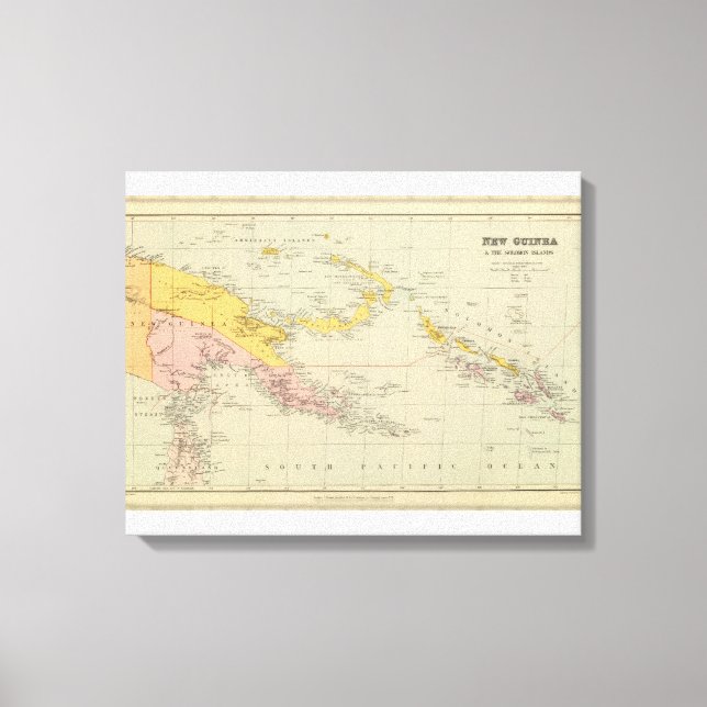 Impressão Em Tela Nova Guiné e Ilhas Salomão (Frente)