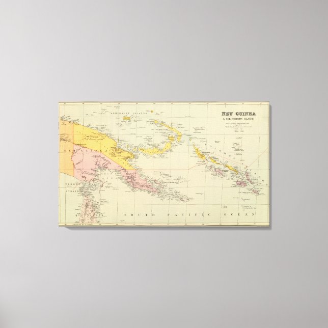 Impressão Em Tela Nova Guiné e Ilhas Salomão (Frente)