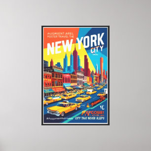 Impressão Em Tela Nova Iorque 1960 Hoverlay Viagem Art