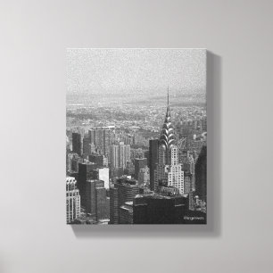 Impressão Em Tela Nova Iorque, Fotografia Manhattan Skyline B/W