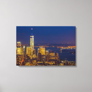 Impressão Em Tela Nova Iorque Skyline após o pôr do sol 24*16