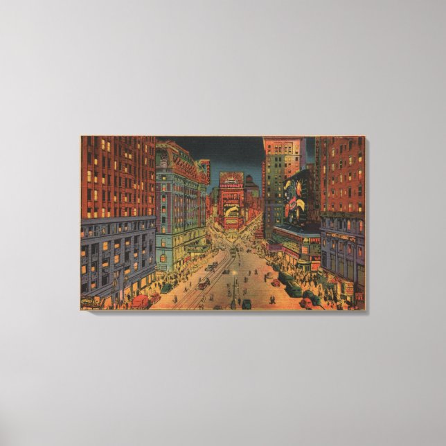 Impressão Em Tela Nova Iorque, Vista NYNight da Times Square (Frente)