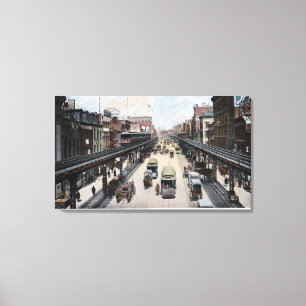 Impressão Em Tela Nova Iorque, YorkBowery novo & estrada elevado