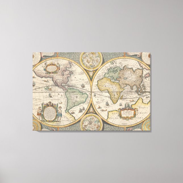 Impressão Em Tela Nova Totius Terrarum Orbis Geographic (Frente)