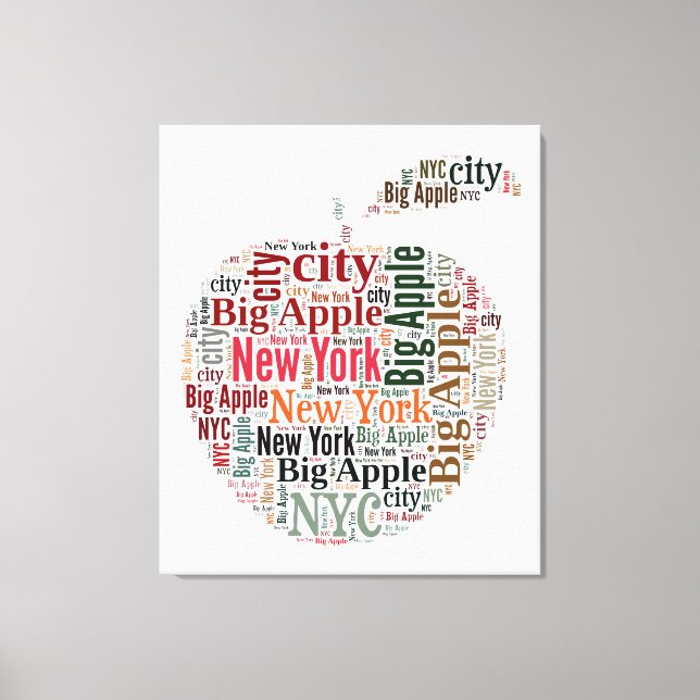 Impressão Em Tela Nova York diz nuvem (Frente)