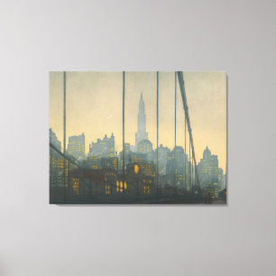 Impressão Em Tela Nova York - Ponte de Brooklyn (1972) - Tavik