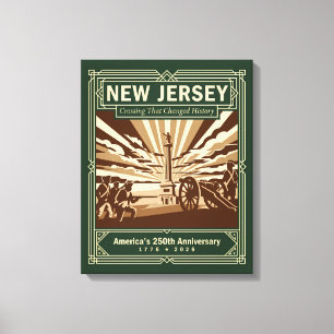 Impressão Em Tela Novo Jersey Art Deco América 250º Aniversário