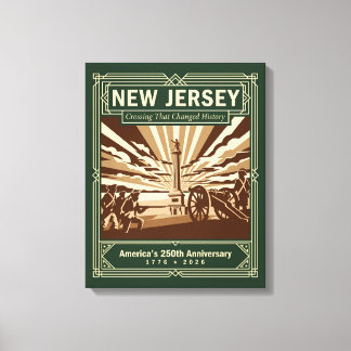 Impressão Em Tela Novo Jersey Art Deco América 250º Aniversário