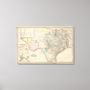 Impressão Em Tela Novo Mapa do Estado do Texas