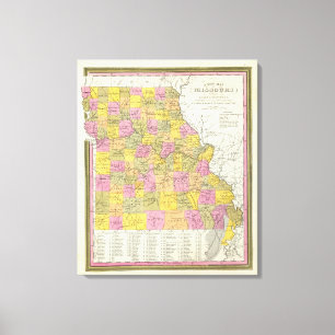 Impressão Em Tela Novo Mapa Do Missouri 2