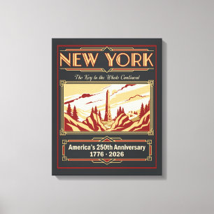 Impressão Em Tela Novo York Art Deco América 250º Aniversário