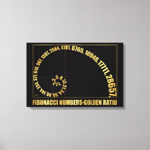 Impressão Em Tela Números Fibonacci, Rácio do Ouro